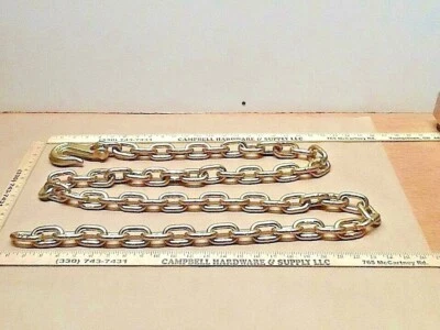 Auto Body Frame Machine Pull Chain 3/8" x 12' Grade 70 with 3/8" Grab Hook