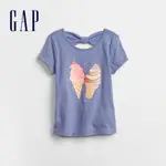 GAP 女幼童裝 立體動物圓領T恤-冰淇林印花(835631)