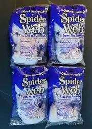 4 Packages Super Stretch Spider Web Halloween Decor Prop White Realistic 13 Ft