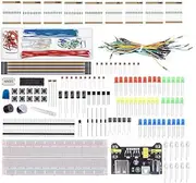 Electronics Component Fun Kit with Power Supply Module Jumper Wire 830 tie-Points Breadboard Precision Potentiometer Resistor