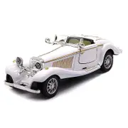 Catzon 1:28 Classic Model Cars Alloy Pull Back Retro Collection for Men-White