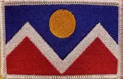 DENVER COLORADO Flag Patch With Hook & Loop Fastener Emblem White Border