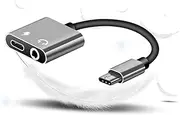 LABRIMP USB C to Audio Adapter Cable Headphone Mic Converter for More Durable Shell Plug Play Silver