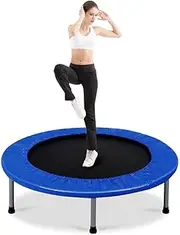 Giantex Mini Fitness Trampoline for Adults and Kids, 38 Inch Rebounder Trampoline, with Padding & Springs Elastic Safe for Indoor Outdoor Exercise Workout, Foldable Exercise Trampoline