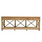 Hamptons Halifax Furniture Cross Back 3 Drawers Console Desk Buffet Sideboard