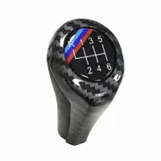 Elrachen Carbon Fiber Gear Shift Knob for BMW E46 E53 E60 E61 E63 E65 E81 E82 E83 E84 E87 E90 E91 E92 X1 X3 X5 1356Series Chromed Matte 6Speed Carb...