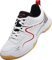 [JiuQing] Men's Badminton Shoes Lightweight Table Tennis Trainers Soft Bottom Breathable for Pickleball Squash