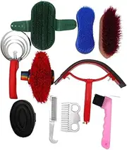 Horse Grooming Kit 10PCS Horse Cleaning Set Horse Brush Set Brush Cleaning Kit for Horses Equestrian Brush Curry Comb Horse Cleaning Tool Set
