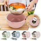 Double-Layer Pasta Rice Strainer Rotatable Kitchen Strainer Basket