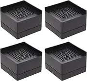 Ipetboom 4pcs Anti-skid Shockproof Bed Foot Pads Rubber Furniture Feet Riser Fridge Mats Furniture Leg Protectors Chair Leg Floor Protectors Square for Home(black)