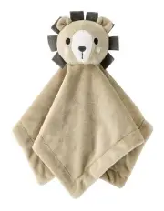 The Peanutshell Madagascar Lion Print Security Blanket 31x31cm in Brown