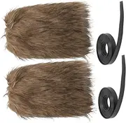 MOBUTOFU 1 Set Retro Leg Warmers Halloween Accessories The Outfit Fluffy Boots Men's Costumes Fur Boots Apparel Viking Dress Women Fuzzy Boot Covers Fur Leg Warmer Brown Polyester