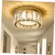 Modern Dimmable LED Luxury Crystal Flush Mount Ceiling Light 7.87 Inch Gold
