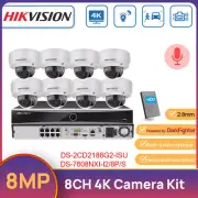 Hikvision 8CH 4K CCTV System Kit 8MP AcuSense IR Dome Security Camera MIC H.265+