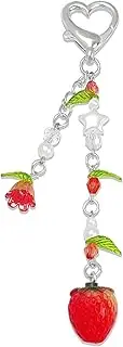 [AGEN KGEN] Aesthetic Y2K keychains Cute Butterfly Star Strawberry Bear Guitar Keychains Charms for Women Bag Purse Gifts