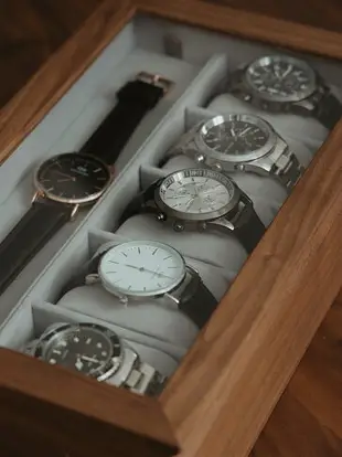 梵瀚 實木手表收納盒展示架家用高檔簡約黑胡桃木放腕表的收藏盒