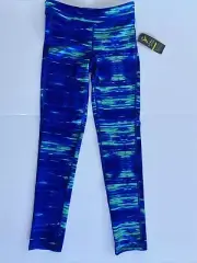 NWT Old Navy Active Sz 10-12 L Girls Go Dry Blue Leggings 10 12 Mid Rise Fitted