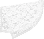 [Healeved] Wedding Veil Lace Veil Bridal Veils Head Covering Veils Embroidered Lace Mantilla Veil Church Veil Short Bridal Veil Bride Veil Brides Veil with Blusher Cape Retro Decor Mesh White
