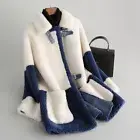 New Winter Women's Cashmere Fur Coats Long Sheep Lamb Wool Fur Warm Trench Coat