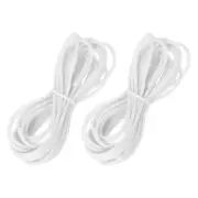 2Pcs 5.5 Yards 3mm Hollow Pipe Rubber Cord 1.5mm ID for DIY, White