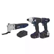 Rockwell Impact Driver Impact Drill & Multi tool 18V Combo Kit with 2 batteries