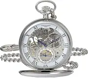 [CHARLES-HUBERT PARIS] Charles Hubert 3972-W Men's Pocket Watch, Mechanical Hand Winding, Skeleton, Silver