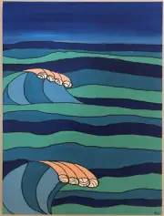 Richard Coble Original Painting 18”x24” Waves