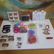 Junk Drawer Lot - Fortnite Elastic Bands, Nail Art, Diamond Art Stickers, Plaque