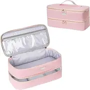 Travel Carrying Case Compatible with Shark Flexstyle Styler/Hair Dryer,Double-Layer Hair Hot Tools Storage Bag Compatible with Dyson Airwrap Styler/Supersonic Hair Dryer and Attachments,Pink(Bag Only)