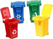 Kisangel 4Pcs Educational Garbage Sorting Flip Lid Rubbish Bins for Interactive Waste Management Game Early Learning Aid for Boys