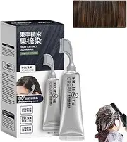 Xusheng Black Fruit Dyeing Cream,Hair Dye for Gray Hair Coverage,Black Hair Dye for Men Women,Natural Black Hair Dye Cream,Pure Plant Extract for Grey Hair Color Bubble Dye (Black-brown)