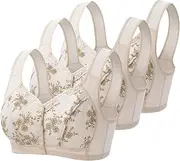[Yxzogd] Daisy Bras for Older Women Front Close Button Bras Breathable Everyday Bras Large Size Bra No Underwire Bras 2/3/4PC