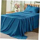 Sheets Set - Soft Bed Sheets, 3 Pieces Hotel Luxury Teal Twin 06 - Teal Blue