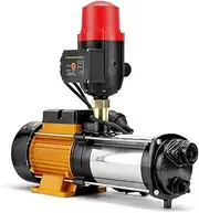 EZONEDEAL Self Priming Water Pump, 2000W 240V Electric High Pressure Garden Pumps Controller Irrigation for Pool Pond Tank Home Farm, Portable Automatic Switch Anti-rust Stainless Steel Body
