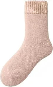 [Dawwoti] Women's Thickened Wool Socks, Rabbit Wool Socks Terry Socks Warm Towel Socks Ladies Casual Socks