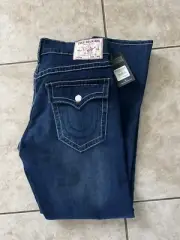 True Religion “Medium Lagoon Wash” GENO SN FLAP relaxed slim jean