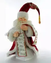 Katherine's Collection Tree Topper Santa W/ List 28-928474 NEW