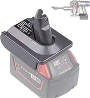 QingHong V6 Battery Adapter for Milwaukee M18 18V Battery to for Dyson V6 SV03 SV04 SV09 DC62 DC59 Fluffy Vacuum Converter (only MIL18V6 Adapter)