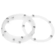 3.5" Rotating Swivel Stand with Steel Ball Lazy Susan 0.06x2.83" White 4Pcs