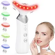 Face Massager, RRZIOM 5 Colors LED Neck Device, Red Light Facial Massager for Skin