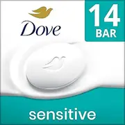 Dove Beauty Bar More Moisturizing Than Bar Soap for Softer Skin, Fragrance-Free, Hypoallergenic Beauty Bar Sensitive Skin With Gentle Cleanser 3.75 oz, 14 Bars