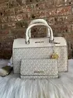 MICHAEL KORS JET SET TRAVEL MEDIUM DUFFLE SATCHEL BAG AND WALLET