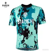 NEW Bianchi Milano POZZILLO Short Sleeve Pull Over MTB Jersey : CELESTE