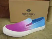 WOMEN'S SPERRY TOPSIDER CANVAS SEASIDE DIP DYE PURPLE BLUE WOMEN SIZE 9.5