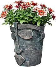 Abstract Art Flower Pot - Succulent Planter Resin Abstract Head Pot | Colorful Vase with Drainage Hole Interesting Home Art Decor for Balcony Offices