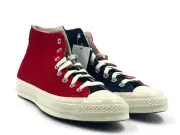 Converse Chuck 70 Hi Fleece Mens Size 9 Casual Shoe Red Blue Fleece Sneaker