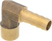 HALLMERS Brass 8mm Barb to 1/8" BSP Female Thread 90 Degree Elbow Fitting Connector, Threaded Hose Pipe Tubing Connecting Joint Adapter Coupler, Used to Connect Lines for Water, Air, Fuel and Oil