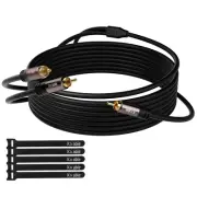RCA Y-Adapter Splitter Cable 15 Feet, 1 RCA Male to 2 RCA Male Stereo Audio Subw