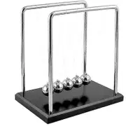 Swingball Newton Pendulum - Ball Game - 5 Balls Pendulum - Ball Pendulum For Desk, Newton Cradle With Frame And Steel Balls(Size:M)