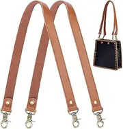 [PH PandaHall] PandaHall Elite 2 Pieces Leather Replacement Handles Purses Straps, Brown-2 Pcs, Length 22 Inches